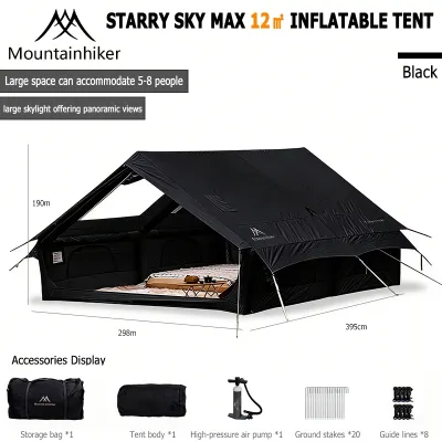 MOUNTAINHIKER Inflatable Camping Tent (12m² Pro) 8–15 Person TentWaterproof Breathable and Portable