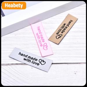【2-3 days delivery】 50Pcs Handmade Fabric Labels Embroidery Printed Tags DIY Sewing Accessories