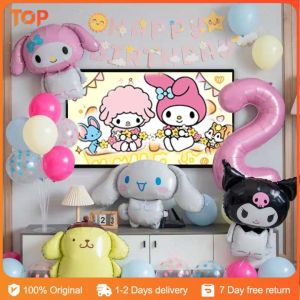 Cartoon Balloon Large Doll Room Decoration Birthday Party Floating Balloons Lovely Sanrioed Kuromi My Melody