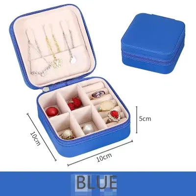 HTF.Jewellery Box Travel Organizer Mini PU Leather Storage for Rings Earrings Necklace Jewelry Box
