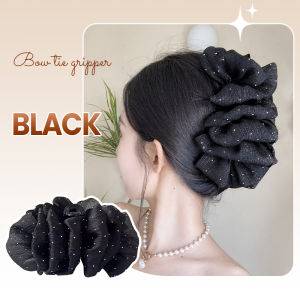 Single Set Bubble Mesh Grab Clip Fabric Bow Shark Clip Female Commuting Hair Accessory