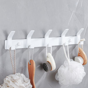 White Coat Rack Wall Colthes Hanger Bathroom Hanging Towels Holder Black Home Door Hooks Kitchen Storage Hooks Organizers2026