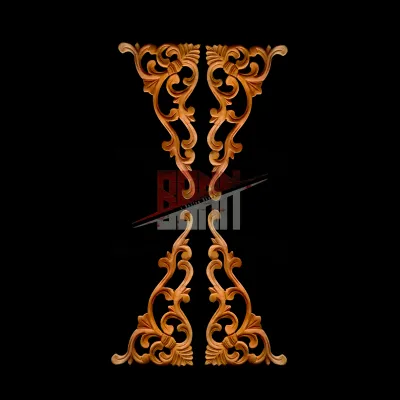Ornamen Ukir Sudut Bahan Mahoni Asli Jepara - Ukir Kayu Model Sudut - Ornamen Ukir Model Sudut