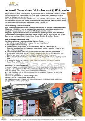 AUTOMATIC TRANSMISSION OIL REPLACEMENT