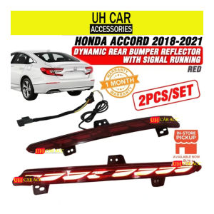 Honda Accord 2018 - 2021 Dynamic Rear Bumper Reflector With Signal Running ( Red )