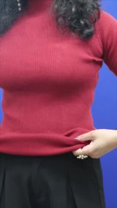 Lacozy  Womens Casual Short Sleeve Shirt Basic Style Stand Collar Top Slim Fit Ribbed Knit Pullover Sweater