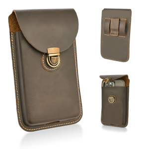 RIYAO Phone Holster For Men Crazy Horse Leather Hasp Buckle Mobile Phone Belt Clip Pouch Small Waist Bag For Outdoor Travel Man2026