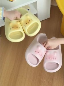 WomenS Indoor Home Non-Slip Couple EVA Cartoon Kitten Fashionable Casual Lightweight Slide Sandals For Outdoor Use