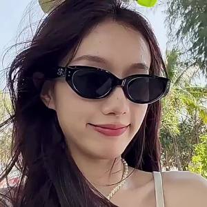 AU Korean-style metal hinge new and fashionable cat-eye design gm Sunglasses for women high-end version UV protection street style