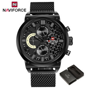 NAVIFORCE Men Watch Stainless Steel Waterproof Casual Calendar Wristwatch Original Brand Quartz Fashion NF9068