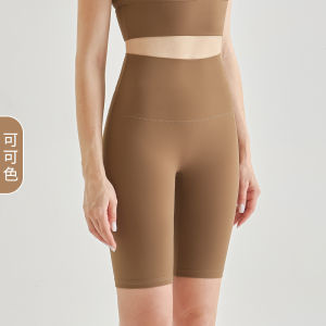 Lulu Sports Five Points Yoga Pants Women No Embarrassment Line Thin Tight High Waist Hip Lifting Fitness Shorts