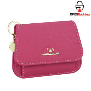กระเป๋าสตางค์ใบสั้นป้องกัน RFID แบบ Smart King กระเป๋าใส่บัตรเครดิตช่องเสียบการ์ดหลายช่อง Dompet Koin หนังแท้พร้อมพวงกุญแจ2602