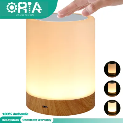 ORIA Portable Table Beside Lamp Dimmable Touch Lamp Rechargeable Small Night Light with 6 Lighting Colors for Living Room Office Desk Bedroom Ambient LED Light