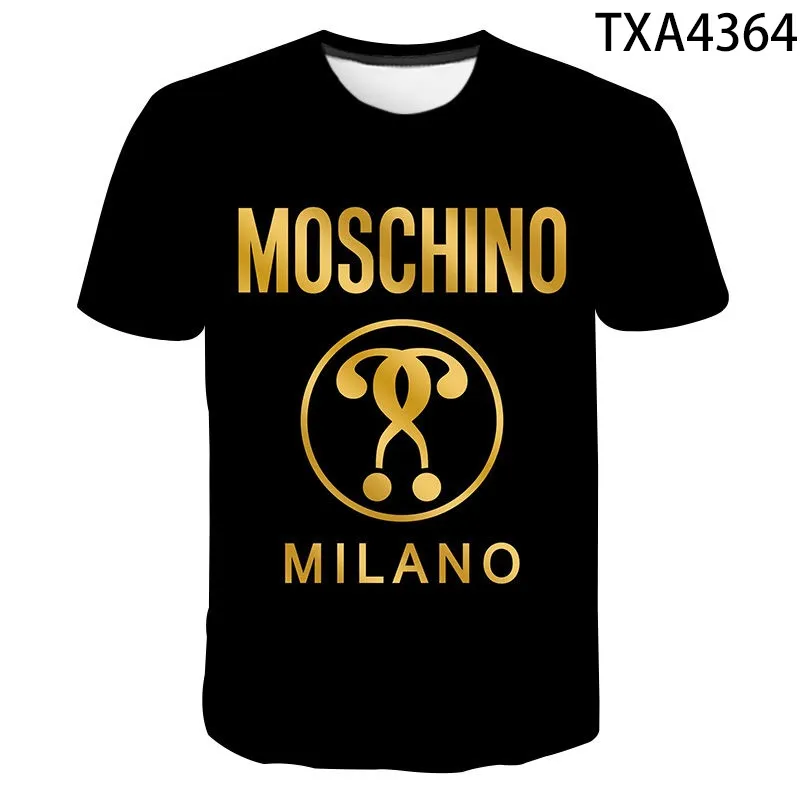 2022 New Summer Moschino T shirt Fashion Streetwear Men Women 3D