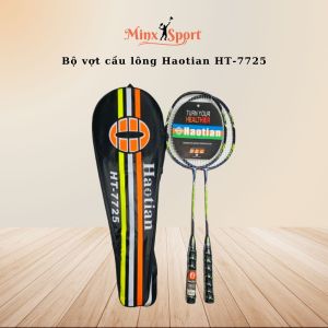 Bộ vợt cầu lông Haotian có quấn cán xoắn giúp cầm nắm chắc chắn và êm tay - Mã HT 7725 - Minx Sport