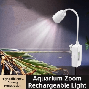 OUTOPEN USB Power Fish Tank Clip Lamp Energy Efficient Adjustable Zoom Plants Grow Lamp Landscape Lamps 360 Degree Rotation LED Aquarium Light Fish Tank
