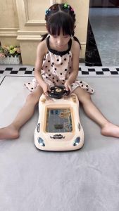 Kids Steering Wheel Driving Toy Interactive Race Car Game with Sound & Light Educational Pretend Play
