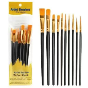 10 PCS Watercolor Paint Brush Set Artists Paint Brush Set Nylon Hair Matte Acrylic Watercolor Fan Shaped Brush