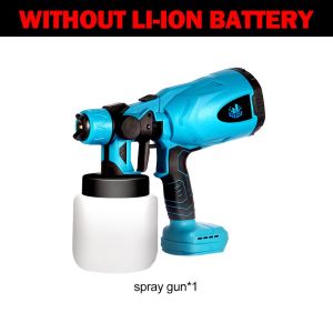 （free gift）2x128VF  Battery 800ml Cordless Paint  House Electric Spray machine set Paint Sprayer High Power Wireless Paint Sprayer Household Mesin For Makita 18V Battery