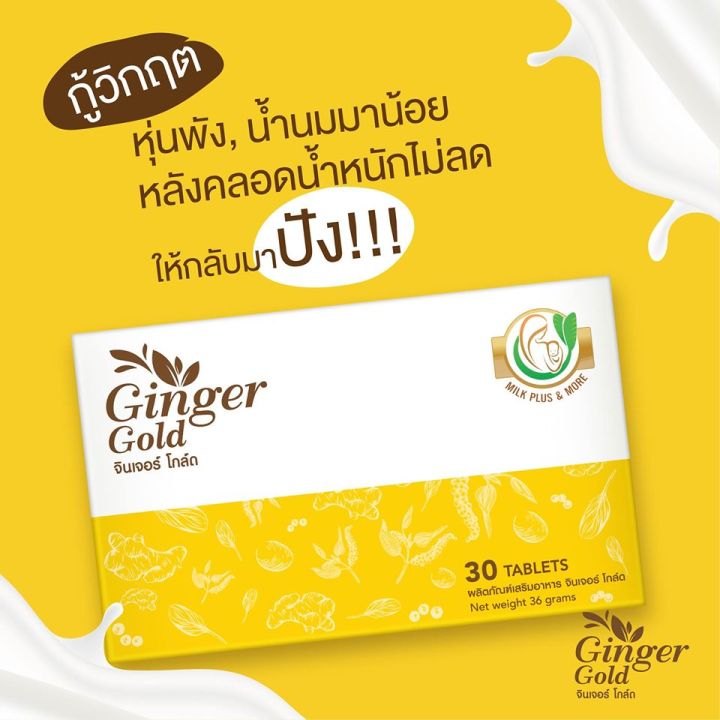 Milk Plus & More / มิลค์พลัสแอนด์มอร์ น้ำหัวปลีสกัดเข้มข้น จินเจอร์​โกลด์ วิตามินเพิ่มน้ำนม (แบบเม็ด) ผลิตภัณฑ์บำรุงน้ำนมเหมาะสำหรับคุณแม่หลังคลอด