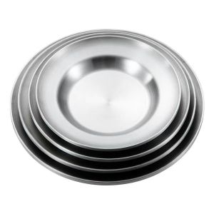 Stainless Steel Plate Lily pattern Tableware Plate Dinner Plate Food&Fruit Plate B-06 B-05