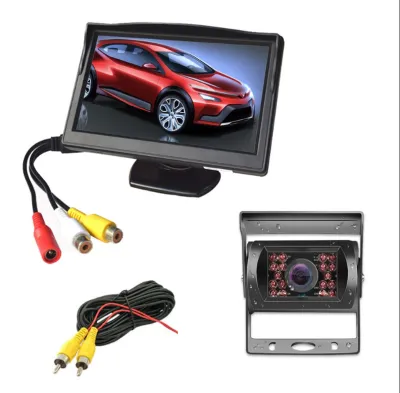 Bộ camera lùi xe tải và màn hình 5 inch 18 đèn hồng ngoạiđiện 24V