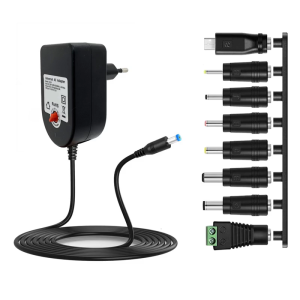 Adjustable 12V DC100-240V to DC5521 Power Supply Adapter 100-240V Input with Safety Protections