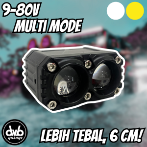 LAMPU TEMBAK LED SQL TEBAL HI-LOW PUTIH KUNING KABUT FOGLAMP LASER MOBIL MOTOR