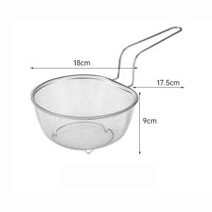 Large Frying Basket Strainer with Handle Stainless Steel Noodles Boiling Filter Mesh Basket Kitchen Dumplings French Fries Cooking Tool