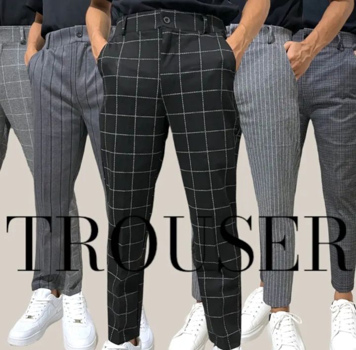 Business Casual Navy Tartan Trousers Womens Theory Wool Cropped