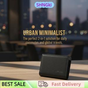SHNGki Simple Leather Wallet with Multiple Card Slots RFID Blocking Driver License Holder for Office and Travel