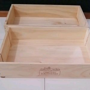 2 for $36 wooden wine boxes or crates for decoration or planting or storage