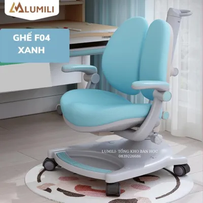 [ Tặng bọc ghế ] Ghế học sinh chống gù công thái học cao cấp Lumili F04 mới ghế trẻ em thông minh cho bé chống cận thị ghế xoay ghế văn phòng ngừa cong vẹo cột sống ghế học sinh chống gù chống cận
