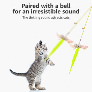 ✨ Retractable Cat Teaser Wand Toy For Indoor Pet Exercise/Interactive Playtime/Sisal Rope/Durable Design/Adjustable Length/Engaging Cat Toy挂门可伸缩逗猫棒玩具