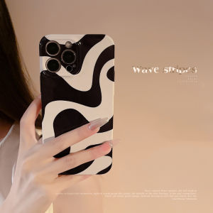【Hard Case】Black Wavy 14promax for IPhone13 Apple Case 11 Simple Stripes 12 Film 14 15 15plus 15pro 15promax