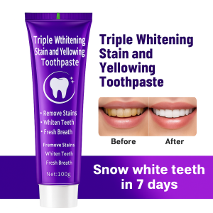 Triple Whitening Stain Removing Yellowing Toothpaste Family Brightening Cleaning Toothpaste