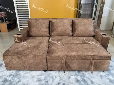 SuperBed โซฟาผ้าปรับนอน L-shape รุ่น โอลิเวอร์ Oliver (เลือกข้างL-Shapeได้)