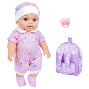 12inch Baby Doll Set with Flower Pattern Backpack Carriers And Pretend Playing Accessories For Children Education Comfort