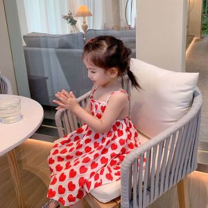 Suspender skirt girls summer dress net red foreign style thin middle-aged childrens baby sleeveless Princess