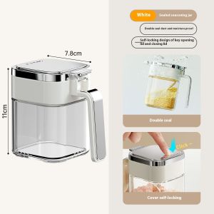SINGLELADY  Kitchen seasoning jar Moisture-proof sealed seasoning box Thickened glass seasoning box Household seasoning bottle salt jar seasoning jar