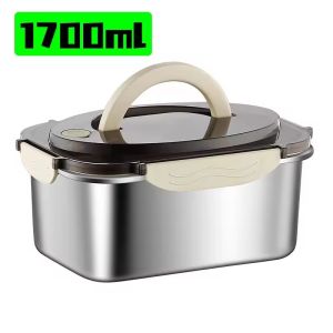 1700/2100ML Stainlesss Steel Sealed Lunch Box With Handle Bento Box Portable Picnic Food Storage Container Kitchen Refrigerator Food Box