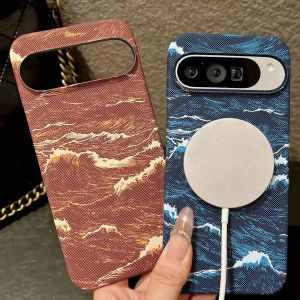 Carbon Fiber Sea Wave Kevlar Texture for Magsafe Phone Case for Google Pixel 11 10Pro XL 9 10A Ultra Thin Cover for Poxel 11Pro