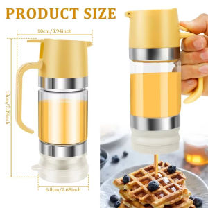 [SG In Stock]No Drip Honey Dispenser Glass Syrup Jar Leakproof Honey Pot for Pancake Waffle Kitchen Storage Container