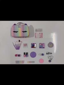 Bộ đồ chơi trang điểm giả vờ cho trẻ em túi trang điểm không độc hại có thể giặt được quà tặng sơn móng tay cho bé gái