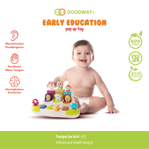 Goodway Early Educational Pop Up To/ Mainan Sensori / Mainan Motorik Bayi Tombol Pop Up Littles Dino