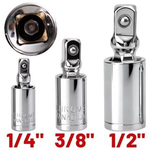 3PCS Universal Socket Joint 360° Adjustable Swivel Head 1/4" 3/8" 1/2" Drive Adapter Extension Bar Professional Automotive Hand Tools