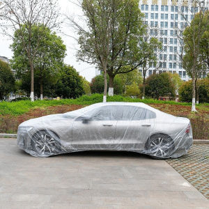 Quivlox Car Cover PE Waterproof Dustproof Elastic Fit Outdoor Sunshade Sedan SUV Hatchback Motorcycle