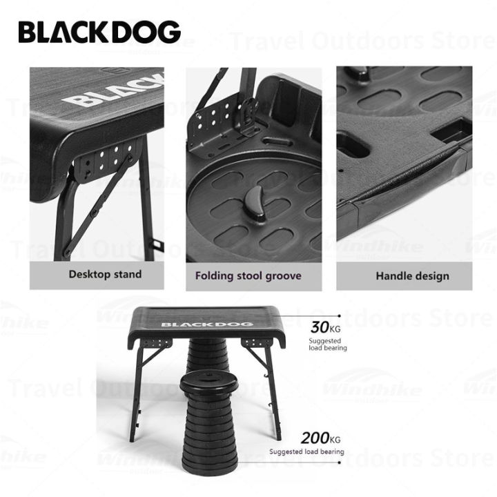 BLACKDOG%20Black%20Folding%20Table%20&%20Chair%20Set%20Portable%20Lightweight%20Foldable%20Table%20Chair%20Camping%20Aluminum%20PE%20Plastic%20Table%20Telescopic%20Chair%20Set%20Outdoor%20Hiking%20Picnic%20BBQ%20Dining%20Heavy%20Duty%20Original%20Black%20Dog%20-%20Image%202