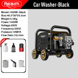 REAIM Electric Pressure Washer with Adjustable Pressure Gauge 1300W Portable Power Sprayer for Home and Car Wash Includes Foam Cannon