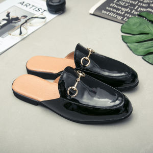 Premium Import Klasik Sepatu Leather Flats Loafers Mules Pria Selop Santai Casual Tanpa Tali Cowok Murah Keren Pantofel 252